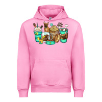 Fuchsia Pink french bulldog coffee cups Urban Hoodie - Zillion Design Studio