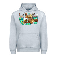Heather Grey french bulldog coffee cups Urban Hoodie - Zillion Design Studio