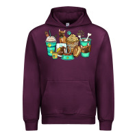 Mauve Wine french bulldog coffee cups Urban Hoodie - Zillion Design Studio