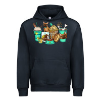 Navy french bulldog coffee cups Urban Hoodie - Zillion Design Studio