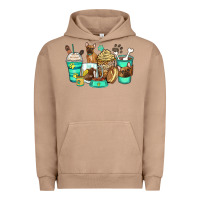 Pigment Burro french bulldog coffee cups Urban Hoodie - Zillion Design Studio