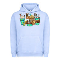 Pigment Grape Ice french bulldog coffee cups Urban Hoodie - Zillion Design Studio
