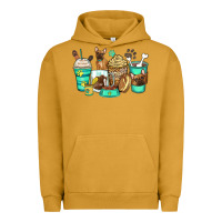 Pigment Peanut Butter french bulldog coffee cups Urban Hoodie - Zillion Design Studio