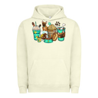 Pigment Pistachio french bulldog coffee cups Urban Hoodie - Zillion Design Studio