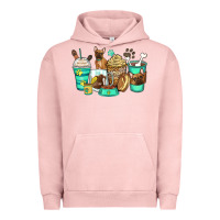 Pigment Salmon french bulldog coffee cups Urban Hoodie - Zillion Design Studio