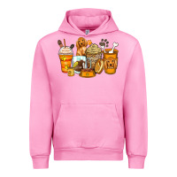 Fuchsia Pink cocker spaniel coffee cups Urban Hoodie - Zillion Design Studio