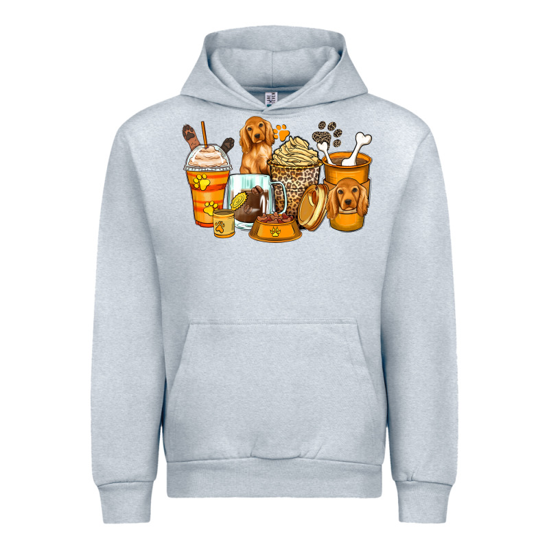 Cocker Spaniel Coffee Cups Urban Hoodie by Zillion Design Studio | Teevron