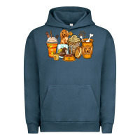 Pigment Midnight Navy cocker spaniel coffee cups Urban Hoodie - Zillion Design Studio