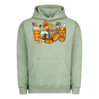 Pigment Oil Green cocker spaniel coffee cups Urban Hoodie - Zillion Design Studio
