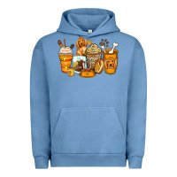 Pigment Pebble Blue cocker spaniel coffee cups Urban Hoodie - Zillion Design Studio