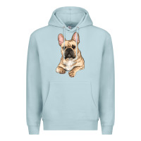 Blue Mist french bulldog sitting Premium Hoodie - RanaPortraitStore