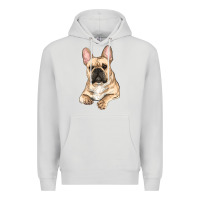 Dove Grey french bulldog sitting Premium Hoodie - RanaPortraitStore