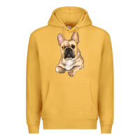 Mustard french bulldog sitting Premium Hoodie - RanaPortraitStore