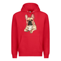Red french bulldog sitting Premium Hoodie - RanaPortraitStore