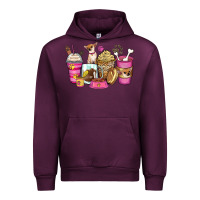Mauve Wine Chihuahua coffee cups Urban Hoodie - Zillion Design Studio