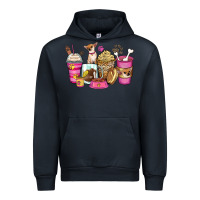 Navy Chihuahua coffee cups Urban Hoodie - Zillion Design Studio