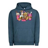 Pigment Midnight Navy Chihuahua coffee cups Urban Hoodie - Zillion Design Studio