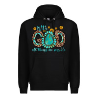 Black with god all things are possible gemstone Premium Hoodie - Zillion Design Studio