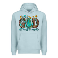 Blue Mist with god all things are possible gemstone Premium Hoodie - Zillion Design Studio