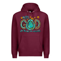 Burgundy with god all things are possible gemstone Premium Hoodie - Zillion Design Studio