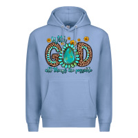 Colony Blue with god all things are possible gemstone Premium Hoodie - Zillion Design Studio