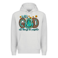 Dove Grey with god all things are possible gemstone Premium Hoodie - Zillion Design Studio