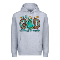 Heather Grey with god all things are possible gemstone Premium Hoodie - Zillion Design Studio