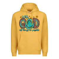 Mustard with god all things are possible gemstone Premium Hoodie - Zillion Design Studio