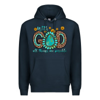Navy with god all things are possible gemstone Premium Hoodie - Zillion Design Studio