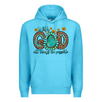 Ocean Blue with god all things are possible gemstone Premium Hoodie - Zillion Design Studio