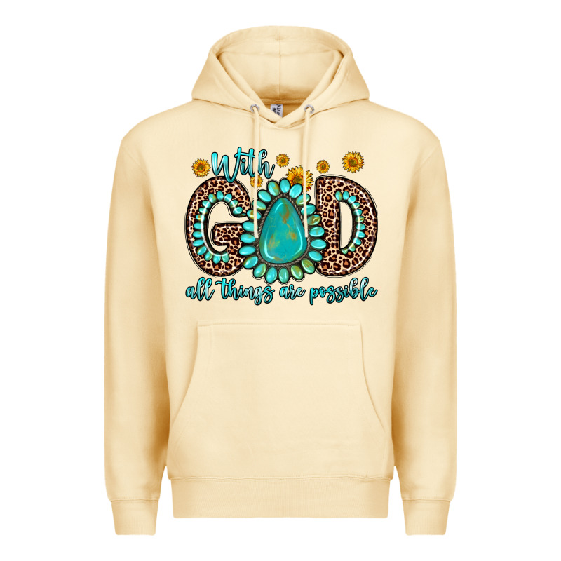 With God All Things Are Possible Gemstone Premium Hoodie by Zillion Design Studio | Teevron