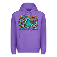 Purple with god all things are possible gemstone Premium Hoodie - Zillion Design Studio