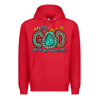 Red with god all things are possible gemstone Premium Hoodie - Zillion Design Studio