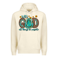 Sandshell with god all things are possible gemstone Premium Hoodie - Zillion Design Studio