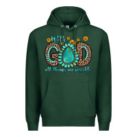Sports Green with god all things are possible gemstone Premium Hoodie - Zillion Design Studio