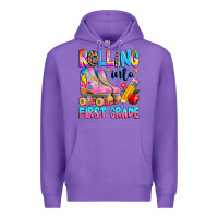 Purple rolling into first grade Premium Hoodie - texasbilliewilder
