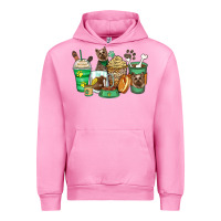 Fuchsia Pink yorkshire terrier coffee cups Urban Hoodie - Zillion Design Studio