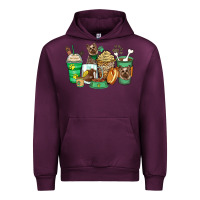 Mauve Wine yorkshire terrier coffee cups Urban Hoodie - Zillion Design Studio