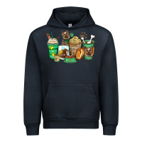 Navy yorkshire terrier coffee cups Urban Hoodie - Zillion Design Studio