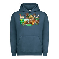 Pigment Midnight Navy yorkshire terrier coffee cups Urban Hoodie - Zillion Design Studio