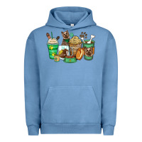 Pigment Pebble Blue yorkshire terrier coffee cups Urban Hoodie - Zillion Design Studio