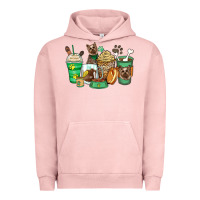 Pigment Salmon yorkshire terrier coffee cups Urban Hoodie - Zillion Design Studio