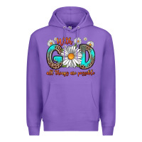 Purple with god all things are possible daisy Premium Hoodie - Zillion Design Studio