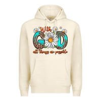 Tofu with god all things are possible daisy Premium Hoodie - Zillion Design Studio