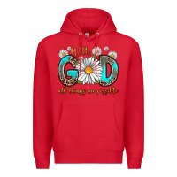 Red with god all things are possible daisy Premium Hoodie - Zillion Design Studio