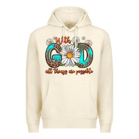 Sandshell with god all things are possible daisy Premium Hoodie - Zillion Design Studio