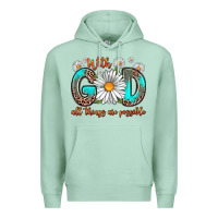 Seafoam with god all things are possible daisy Premium Hoodie - Zillion Design Studio