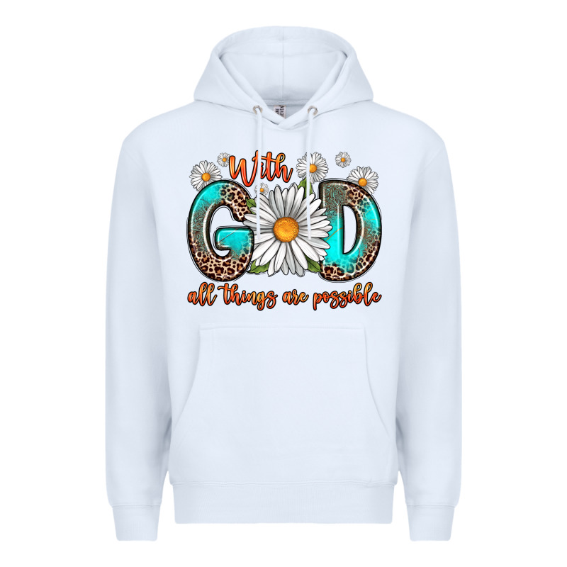 With God All Things Are Possible Daisy Premium Hoodie by Zillion Design Studio | Teevron