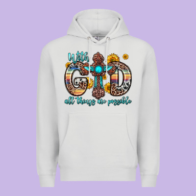 With God All Things Are Possible Cross Premium Hoodie Designed By Zillion Design Studio
