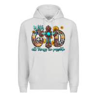 Dove Grey with god all things are possible cross Premium Hoodie - Zillion Design Studio